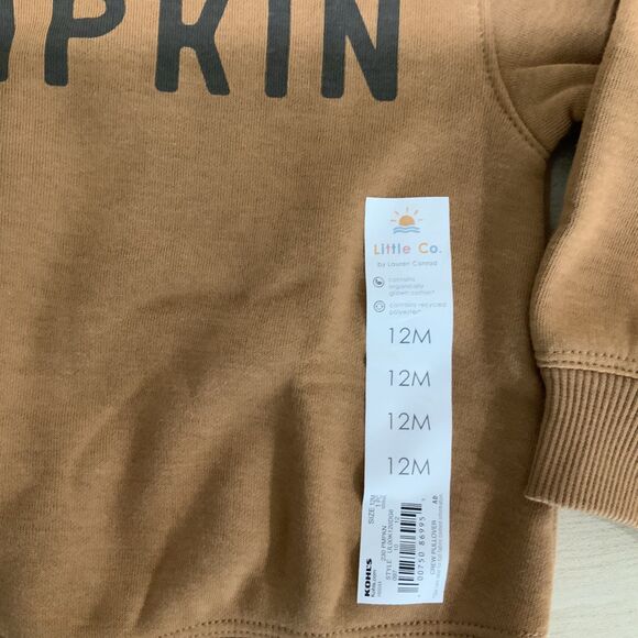 NWT!! Pumpkin Lightweight Sweatshirt Orange/Brown 12Month Old - Picture 3 of 6